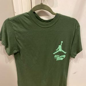 Travis scott/nike air t shirt, green/green, size S